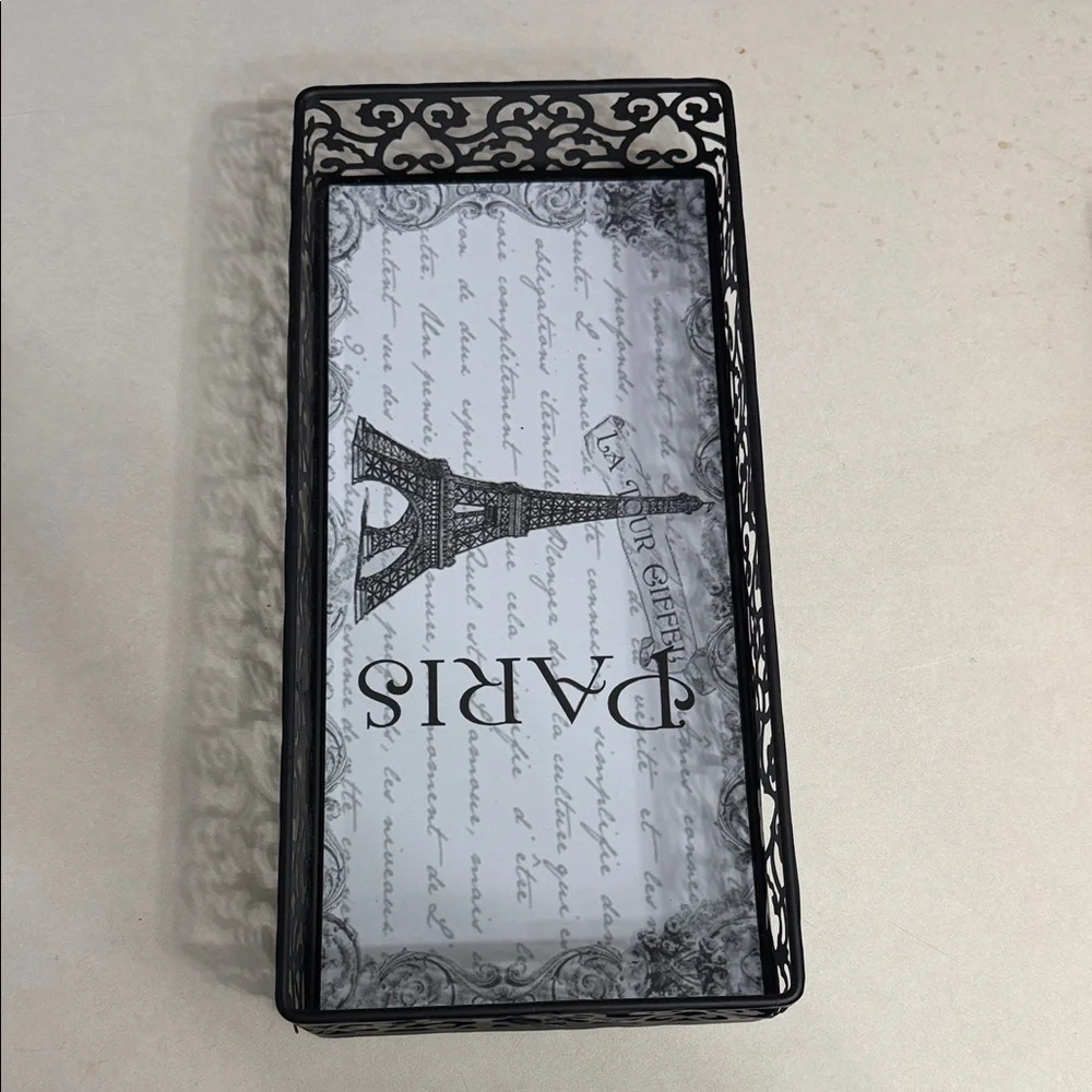 Black Eiffel Tower Decorative Tray